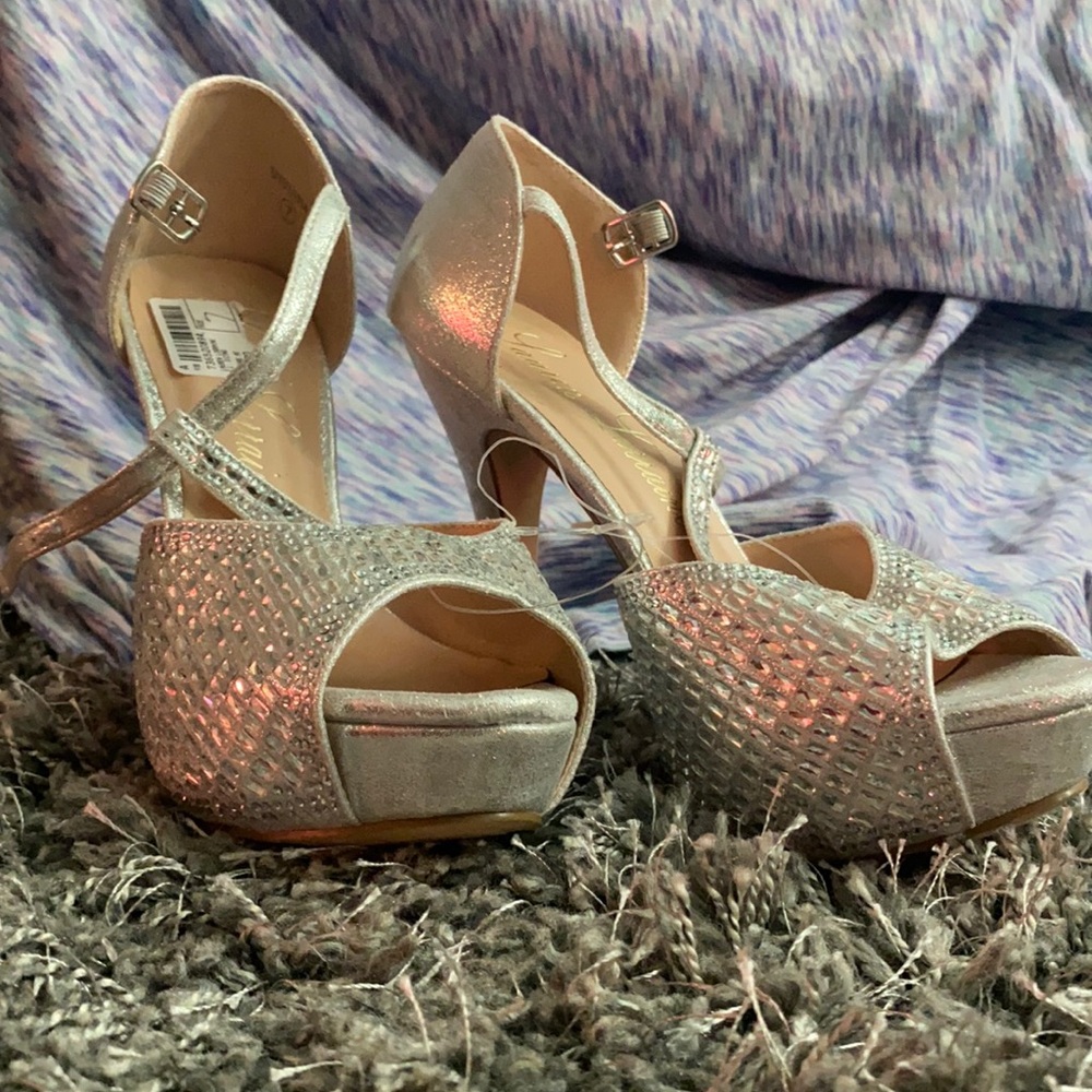 Pair of Lauren Lorraine white heels